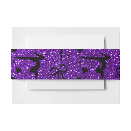 Bandeau De Faire-part Motif pourpre de parties scintillantes de (Devant Example)