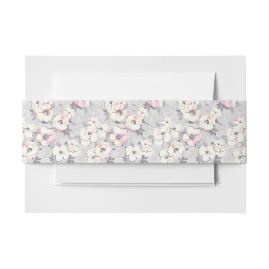 Bandeau De Faire-part Motif rose mou d'aquarelle du monogramme | (Devant Example)