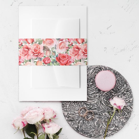 Bandeau De Faire-part Motif rose rose rose rose romantique