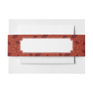 Bandeau De Faire-part Motif rouge de feuille sur l'orange