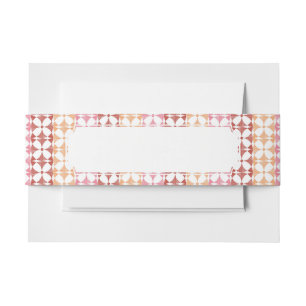 Bandeau De Faire-part Motif rouge géométrique de rayures d'ikat