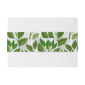 Bandeau De Faire-part Motif sans couture avec Feuilles de thé vert (Dos exemple)