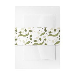 Bandeau De Faire-part Motif sans couture de branche d'olivier et de feui