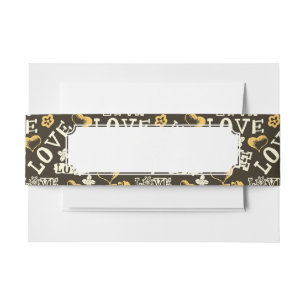 Bandeau De Faire-part Motif tiré par la main d'amour