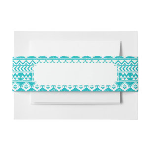 Bandeau De Faire-part Motif tribal aztèque grunge turquoise