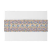 Bandeau De Faire-part Motif tribal d'éléphant ethnique bleu (Dos exemple)