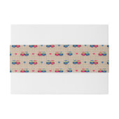 Bandeau De Faire-part Motif vérifié avec des hiboux d'amour (Dos exemple)