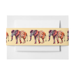 Bandeau De Faire-part Motifs traditionnels chinois d'éléphant