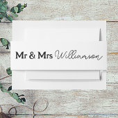 Bandeau De Faire-part Mr & Mrs Elegant Script Invitation Belly Band