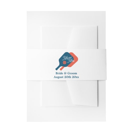 Bandeau De Faire-part Mr & Mrs pickleball faire-part de mariage ventre (Devant example)