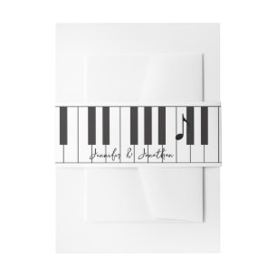 Bandeau De Faire-part Musiciens créatifs Piano Keys Mariage
