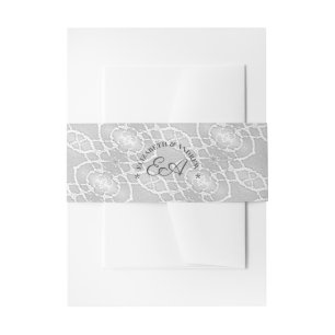 Bandeau De Faire-part Musique catholique monogramme Faux Satin Belly Ban