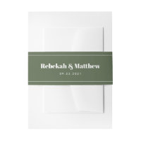 Musique moderne Olive Green Faire-part de mariage