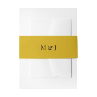 Bandeau De Faire-part Mustard Yellow Minimalist Wedding