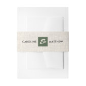 Bandeau De Faire-part Nature | Mariage de texture Burlap vert (Devant example)