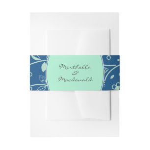 Bandeau De Faire-part NEO MINT CLASSIQUE BLEU Moderne Floral
