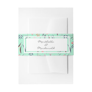 Bandeau De Faire-part NEO MINT MARIAGE floral personnalisé