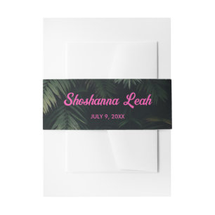 Bandeau De Faire-part Neon Pink Tropical Palm Feuille Bat mitzvah
