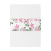 Bandeau De Faire-part Noël rose Poinsettia (Dos Example)