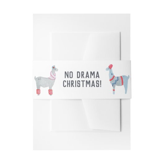 Bandeau De Faire-part Noël sur le thème des Llamas (Devant example)