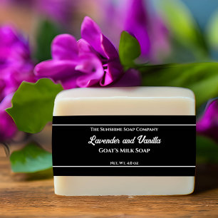 Bandeau De Faire-part Noir avec Bande du ventre de savon en texte blanc