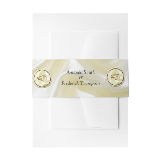 Bandeau De Faire-part Noir avec or sur texture soie (Devant example)