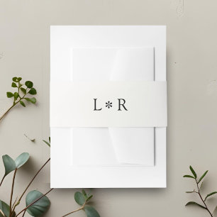 Bandeau De Faire-part Noir et blanc Mariage monogramme minimal chic
