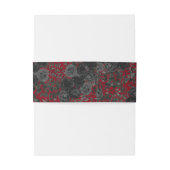 Bandeau De Faire-part Noir rouge Rose gothique Élégant mariage (Dos Example)