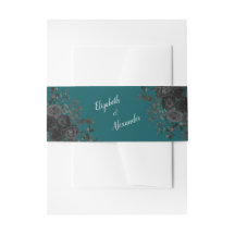 Noir Turquoise Rose gothique Élégant mariage