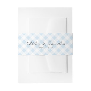 Bandeau De Faire-part Nom et date En vichy prédéfinis bleu et blanc