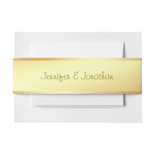 Bandeau De Faire-part Nom manuscrit moderne Texte Or Look Modèle