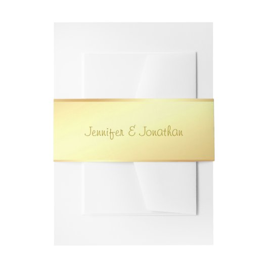 Bandeau De Faire-part Nom manuscrit Texte Elegant Gold Look Modèle (Devant example)