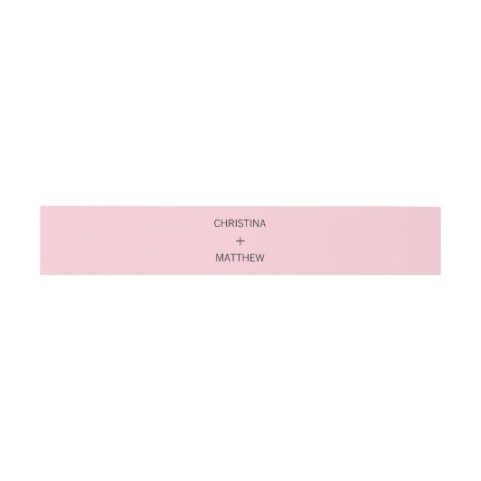 Bandeau De Faire-part NOM moderne personnalisé Noir Noir Blush Mariage R (Plat)