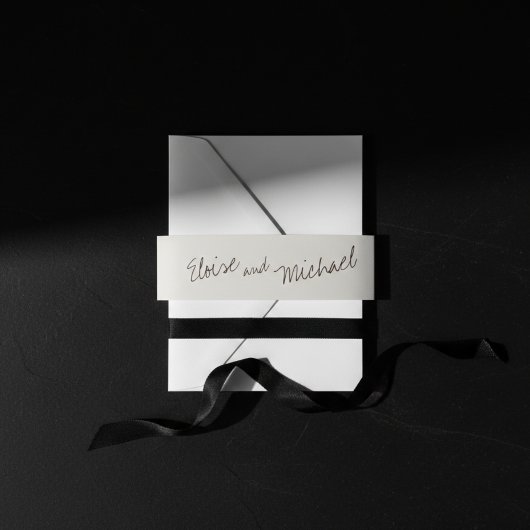 Bandeau De Faire-part Noms de couple classiques simples enveloppe d'acce