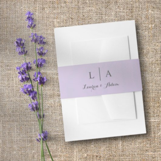 Bandeau De Faire-part Noms de couples violets minimaux Mariage