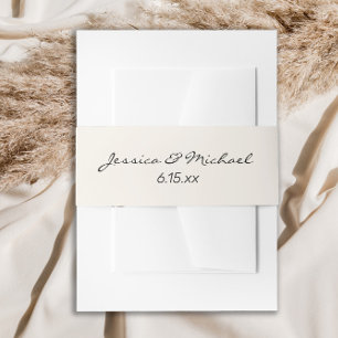 Bandeau De Faire-part Noms de mariage à la date de mariage en écriture m
