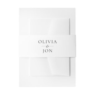 Bandeau De Faire-part Noms de monogramme Mariage noir et blanc