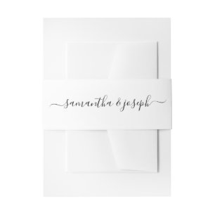 Bandeau De Faire-part Noms de signature élégants noirs