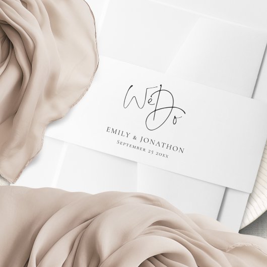 Bandeau De Faire-part Noms élégants Script de date Nous faisons Mariage