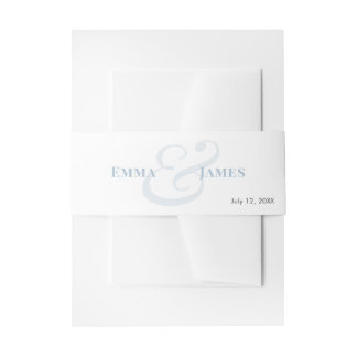 Bandeau De Faire-part Noms et monogramme de faire-part de mariage bleu p