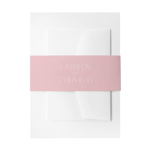 Bandeau De Faire-part Noms Minimalistes Rose Élégant