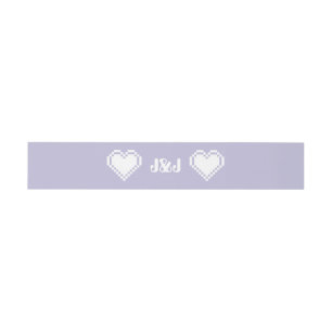 Bandeau De Faire-part Nos Coeurs 8 bits dans Lavender Invitation Bande B
