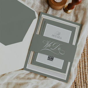Bandeau De Faire-part Nous faisons Sage Green Calligraphie Luxe Mariag