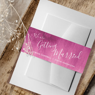 Bandeau De Faire-part Nous nous marions art abstrait rose mariage