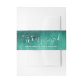 Bandeau De Faire-part Nous nous marions mariage abstrait émeraude (Devant example)