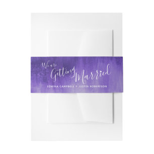 Bandeau De Faire-part Nous nous marions violet abstrait mariage d'art
