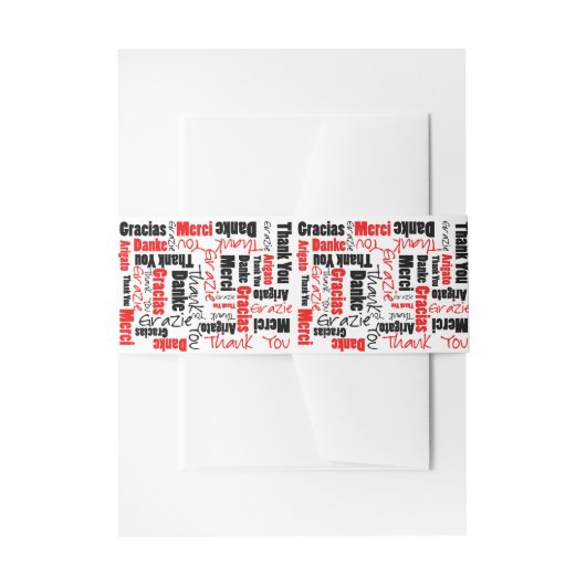 Bandeau De Faire-part Nuage noir et rouge de mot de Merci (Devant example)