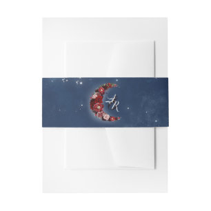 Bandeau De Faire-part Nuit de la Marine bleue et de la Bourgogne rouge f
