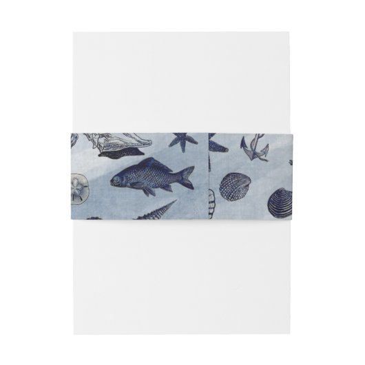 Bandeau De Faire-part Ocean Sea Life Nautical Seashells Beach Mariage (Dos Example)