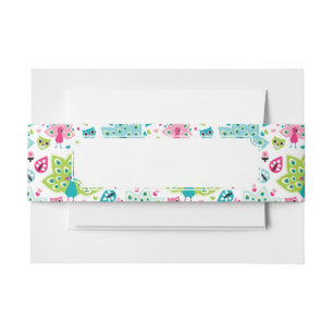 Bandeau De Faire-part oiseau et hibou de paon